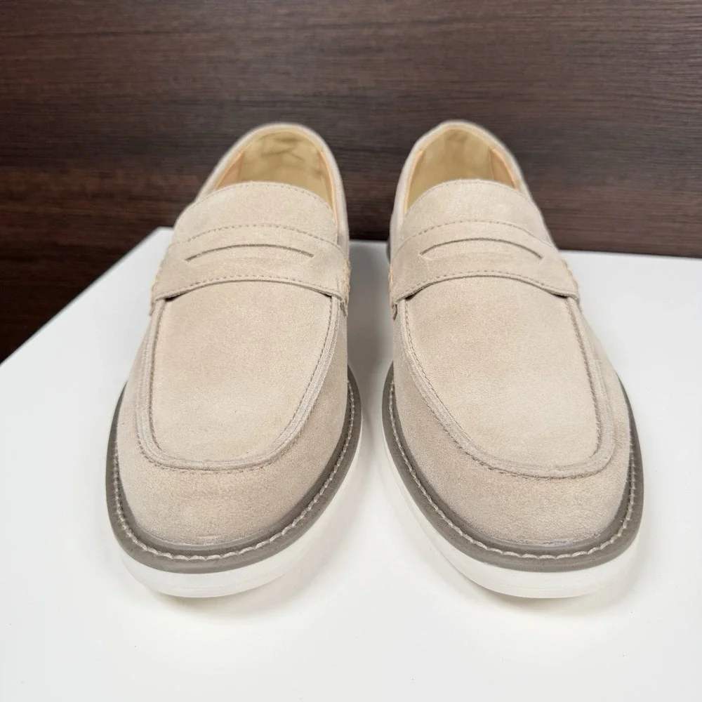FootJoy Suede Penny Loafers Beige Taupe HybridPlus Bio 9 M - Unused Read 79076